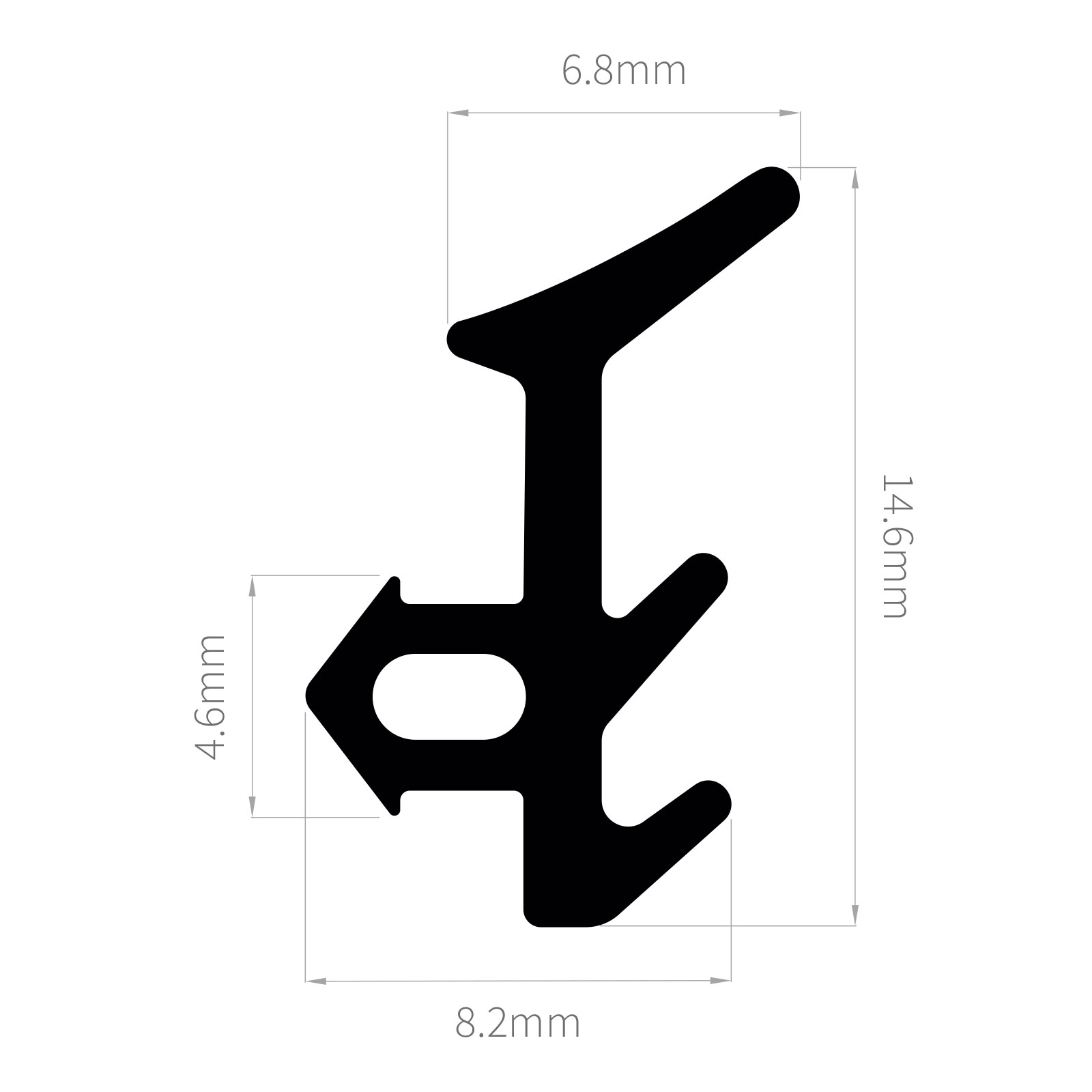 Size of ExtrudaSeal E701 E Gasket Window Door Seal Replacement