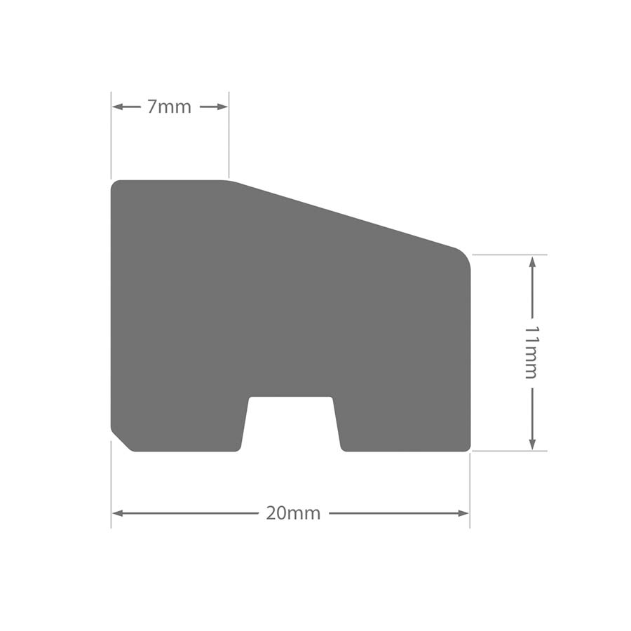 Profile size of 20mm x 15mm Chamfered Bead uPVC Plastic Window Door Finishing Trim