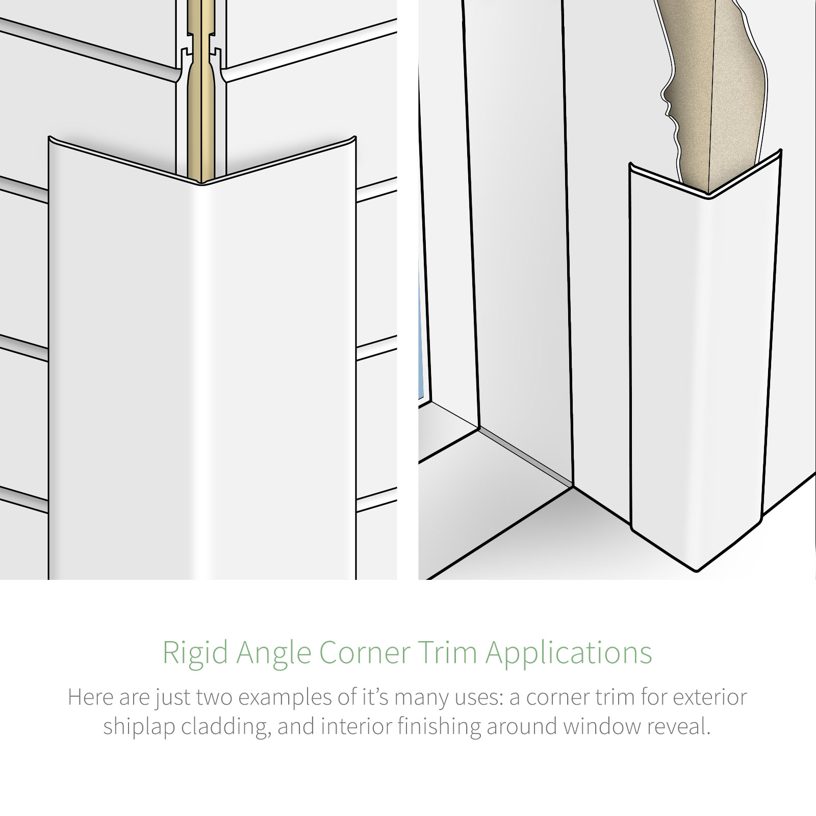 Applications for Rigid Angle uPVC Plastic L-Shaped Corner Trim (5m)