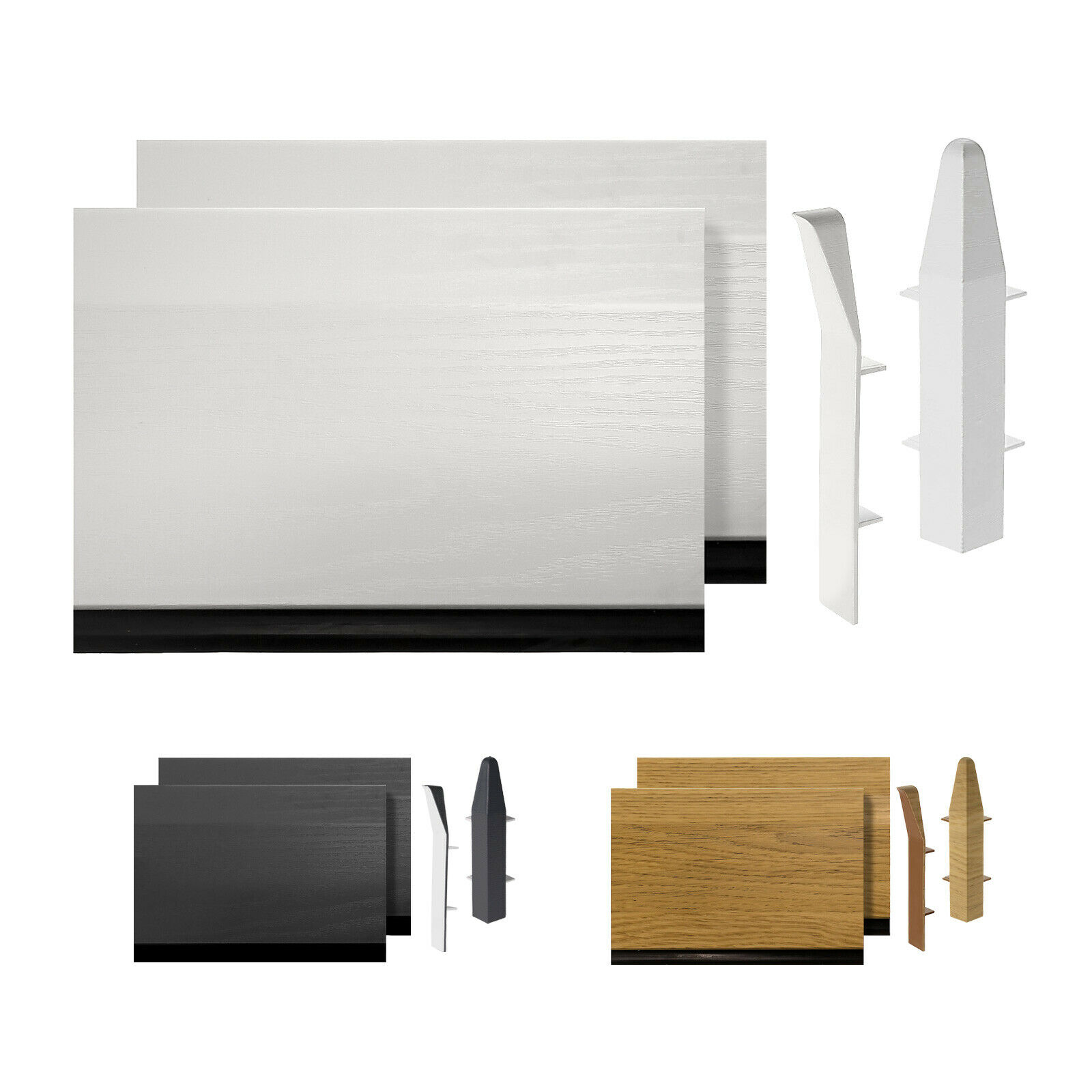 Parts of Chamfered Roomline Skirting Board Sample Pack