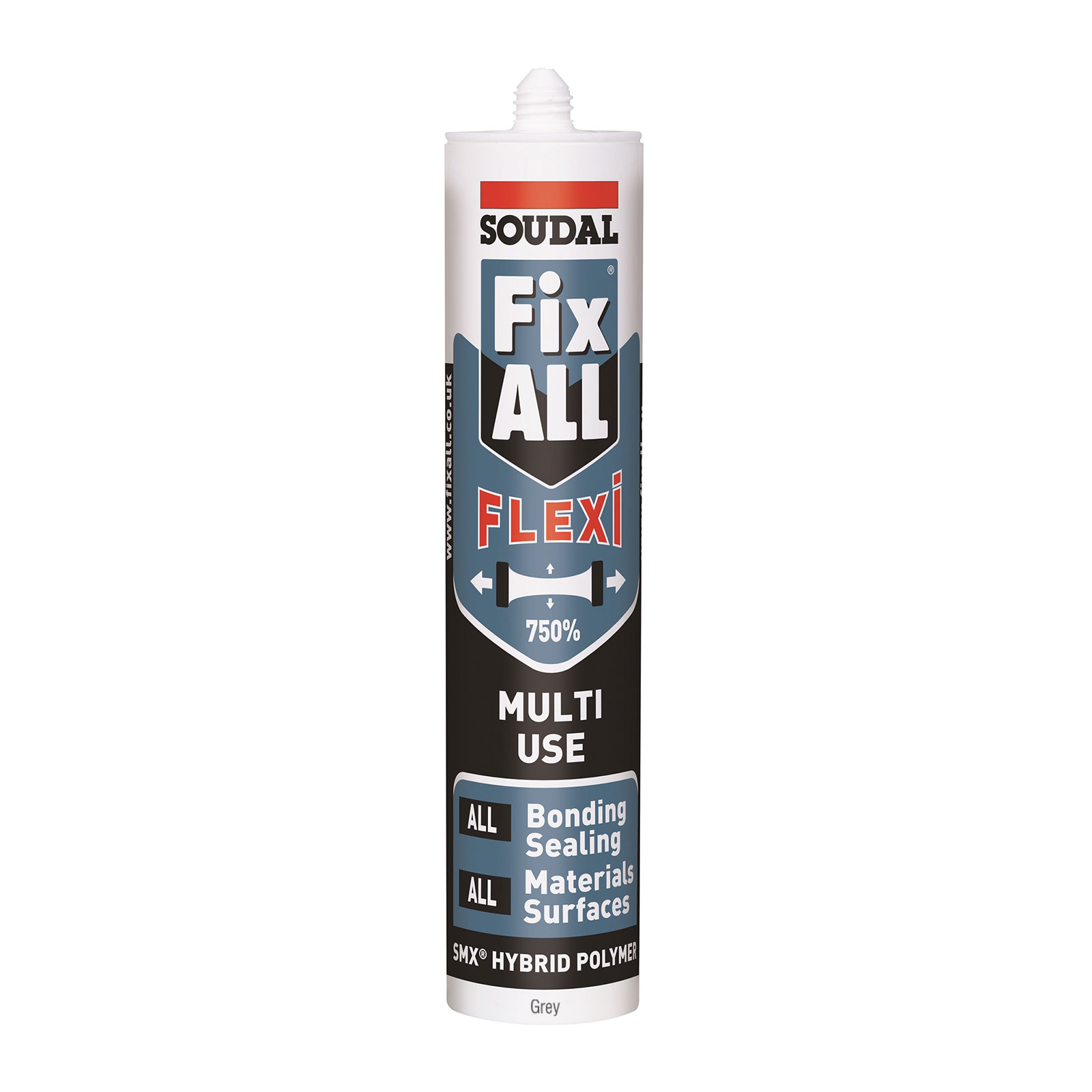 Grey Soudal Fix ALL Flexi Sealant & Adhesive Neutral SMX Hybrid Polymer