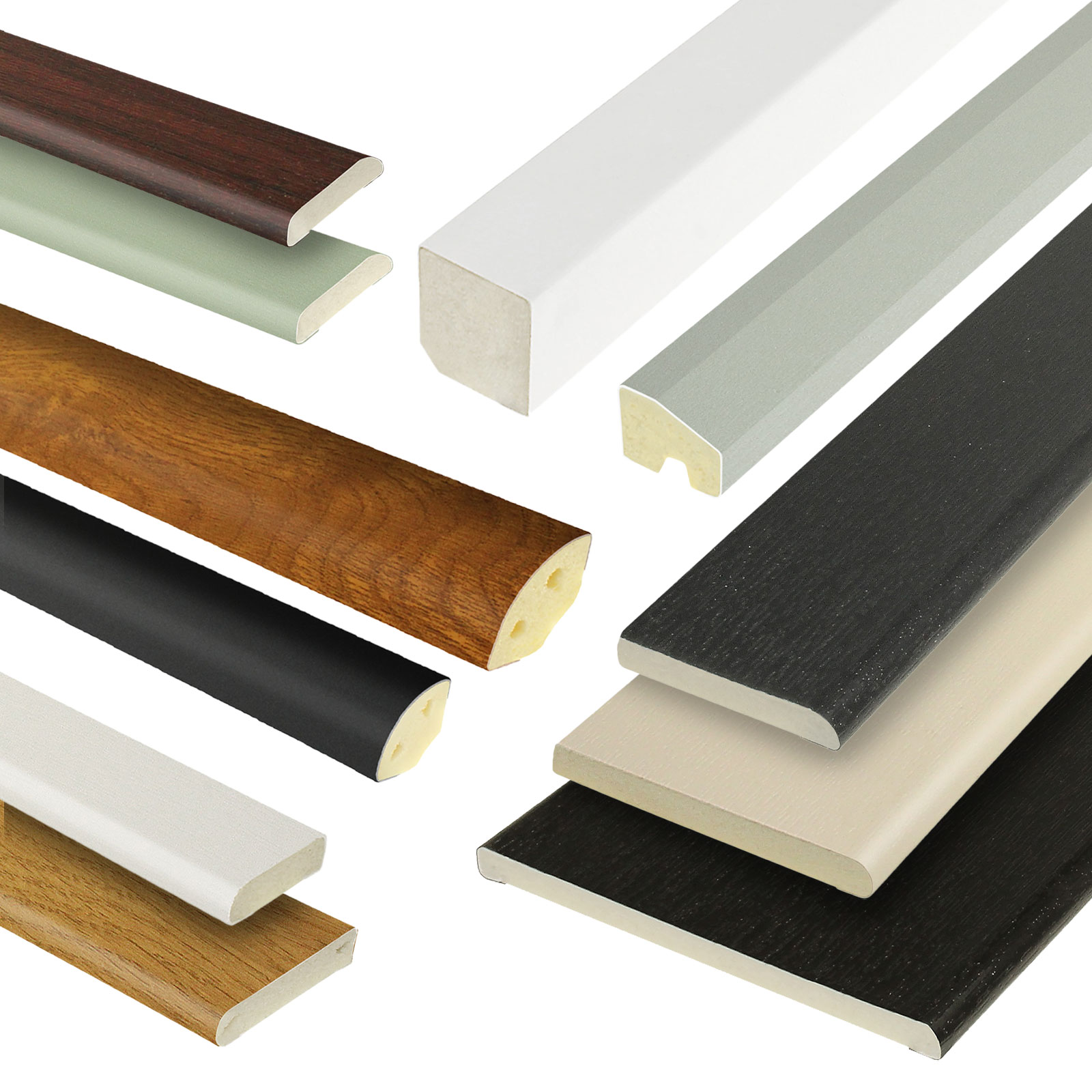 Close look at UPVC Window & Door Finishing Trim Sample Pack