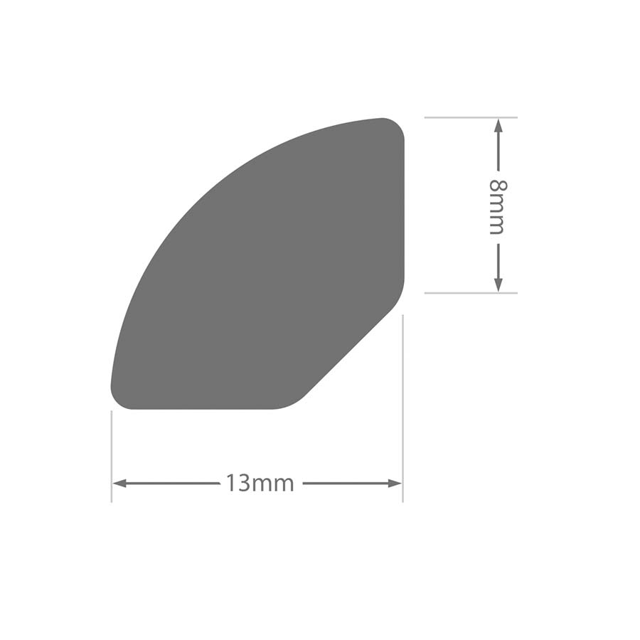 13mm Quadrant Bead uPVC Plastic Window Door Floor Trim