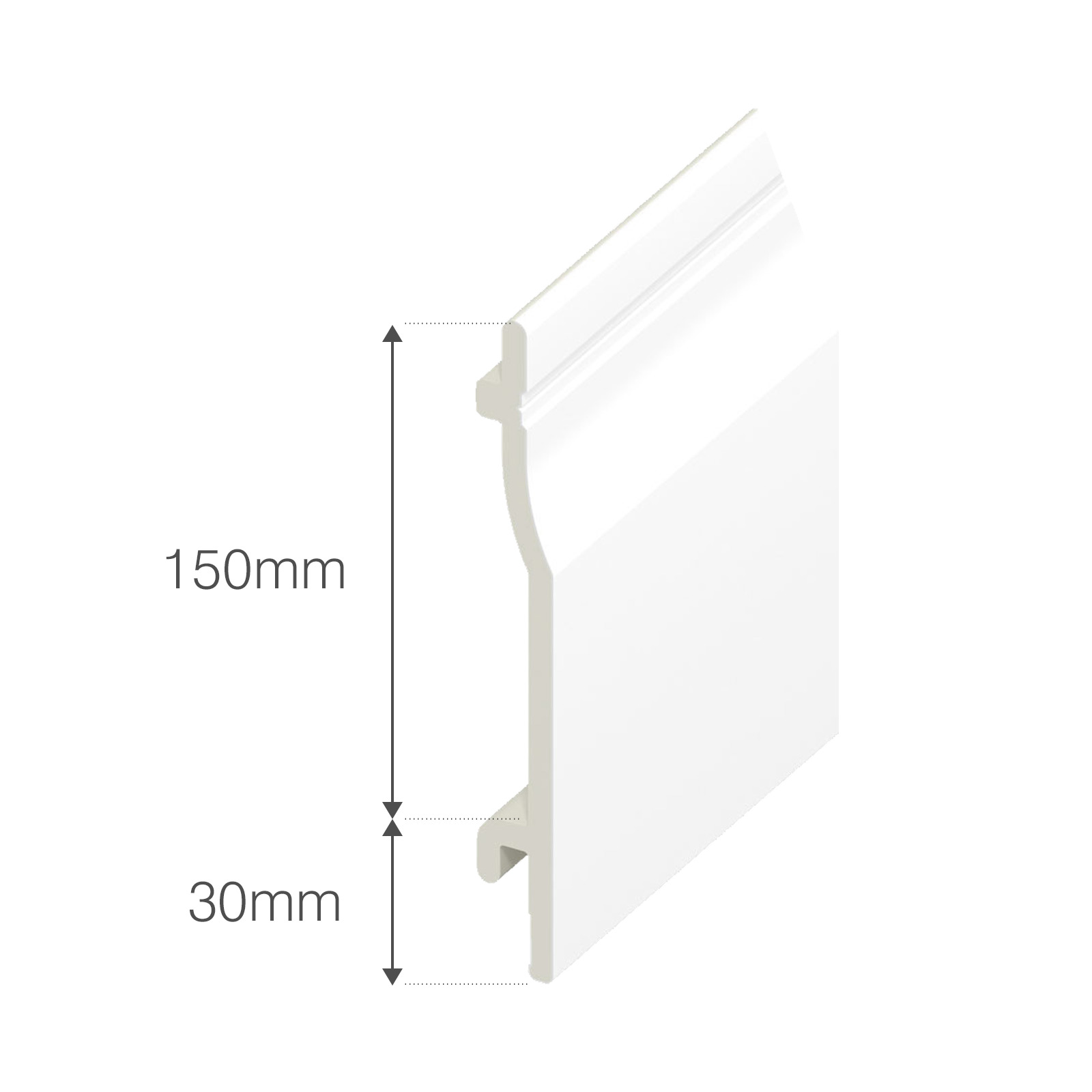 Profile size of 150mm uPVC Shiplap Cladding Board (5m)