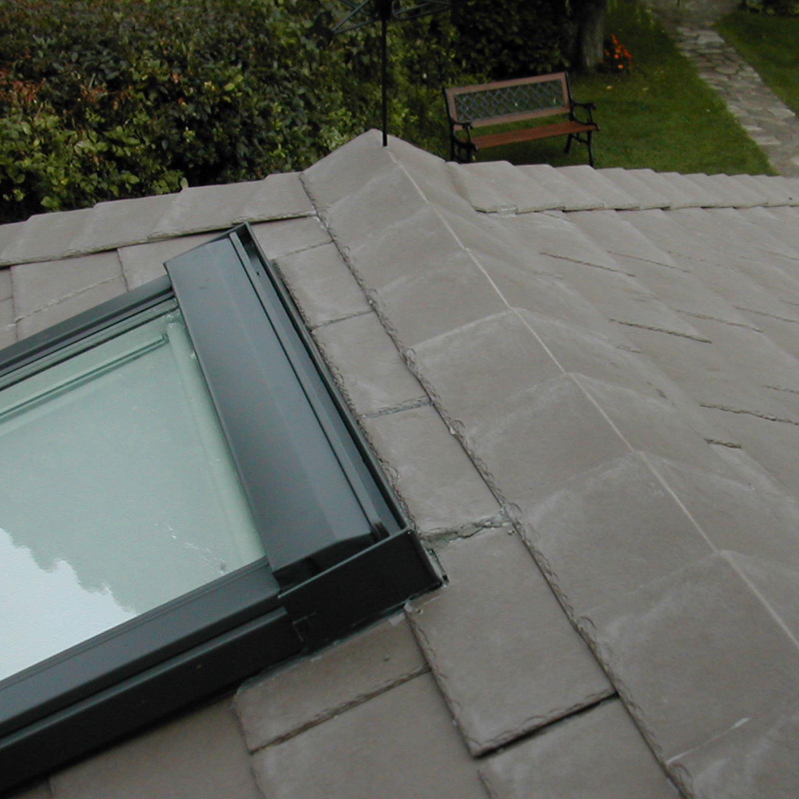 Ridge example of Tapco Slate Roof Tile Synthetic Plastic Composite Roofing