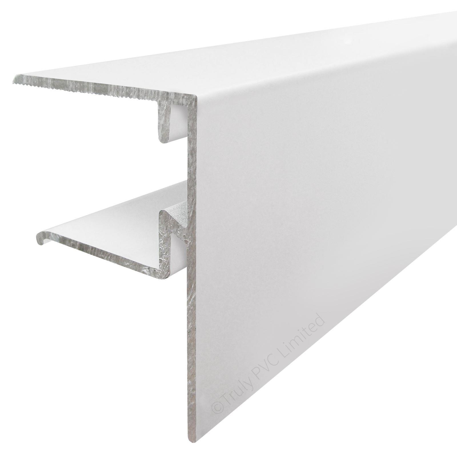 White 25mm ALUKAP-XR Aluminium F-Section Endstop Bar End Edge Trim Profile