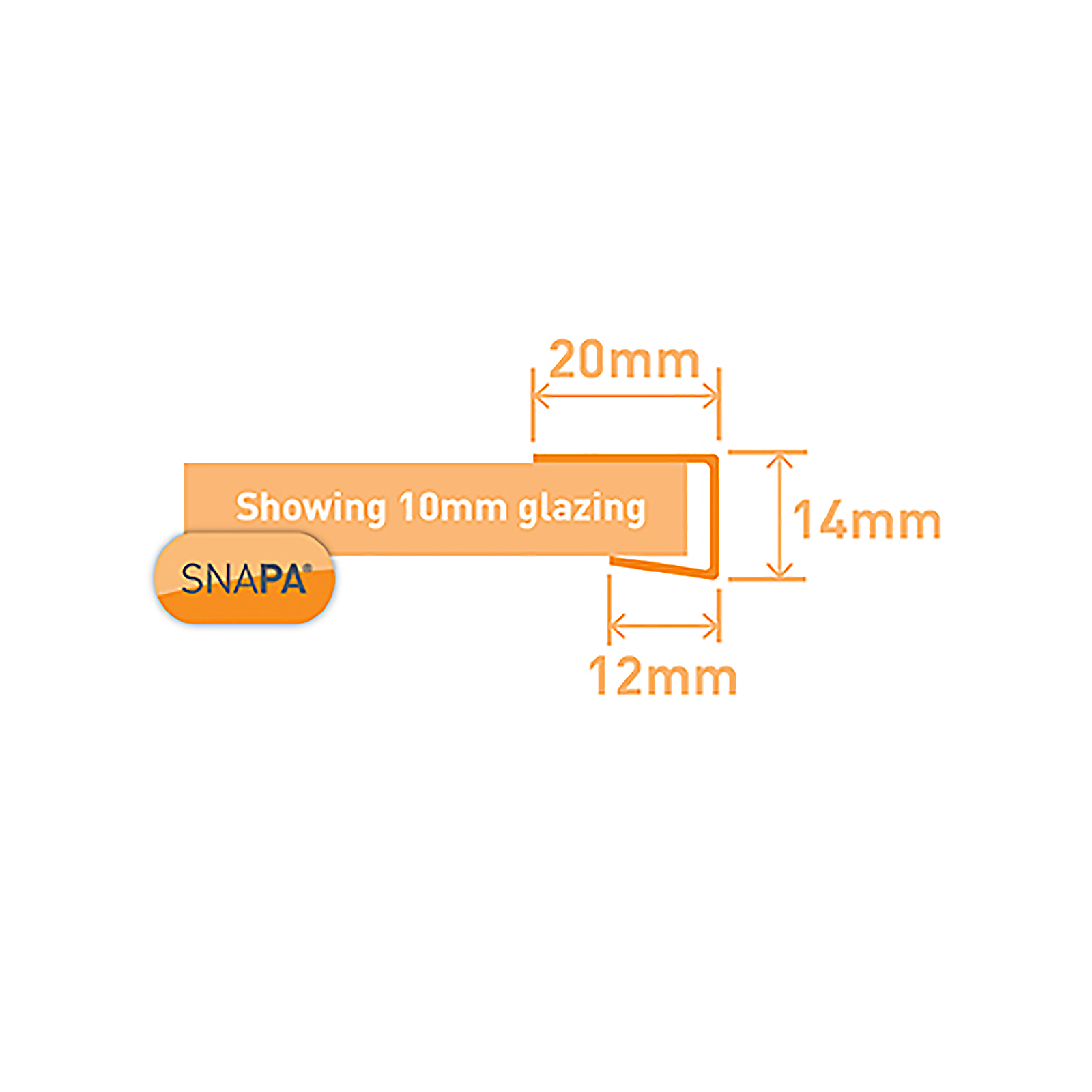 Dimensions of SNAPA Polycarbonate C-Section (Clear)