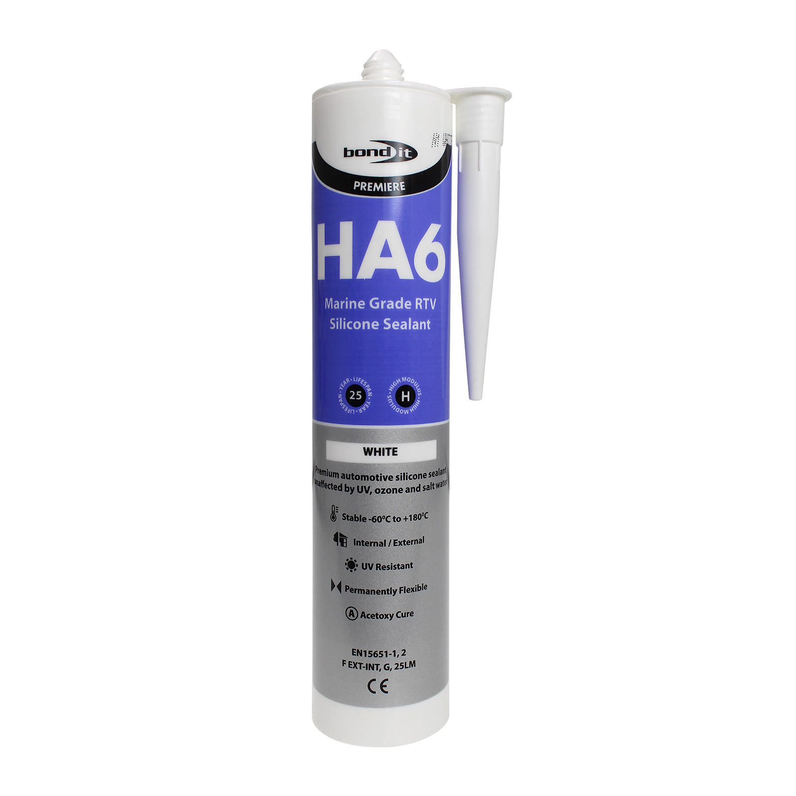 White HA6 High Modulus RTV Fish-Safe Marine Silicone Sealant