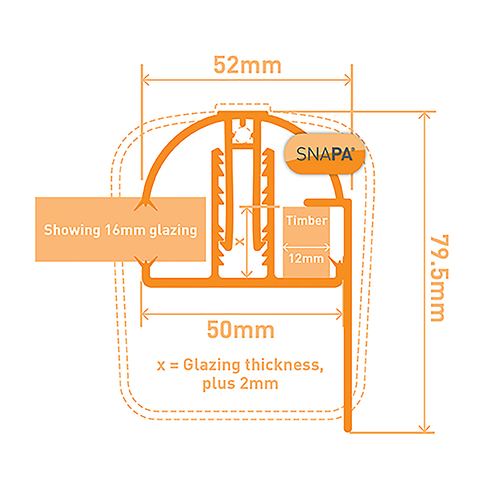 Dimensions of SNAPA Snap-Fix Gable Bar (White)