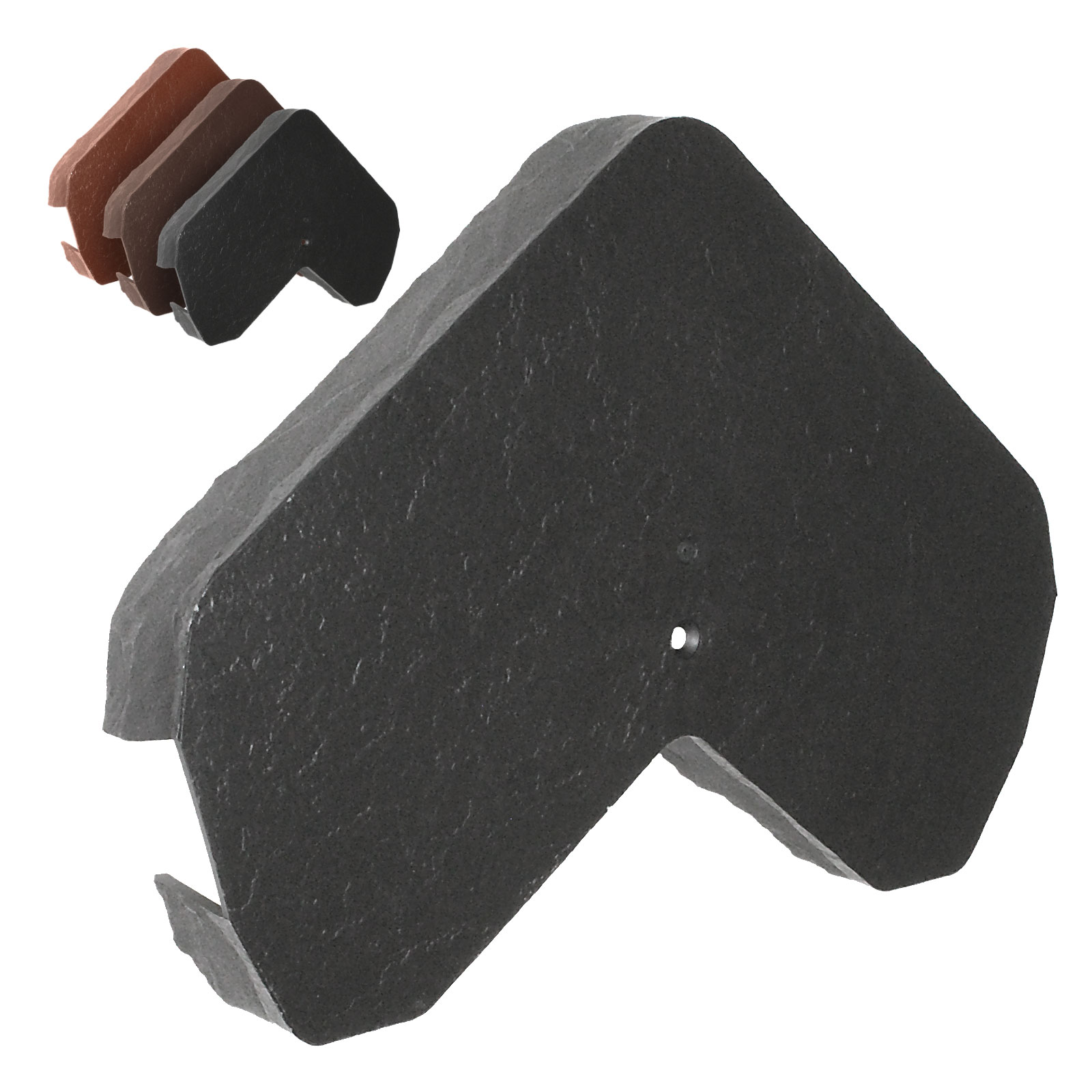 Envirotile Ridge Gable End Cap for Synthetic Plastic Roof Tile