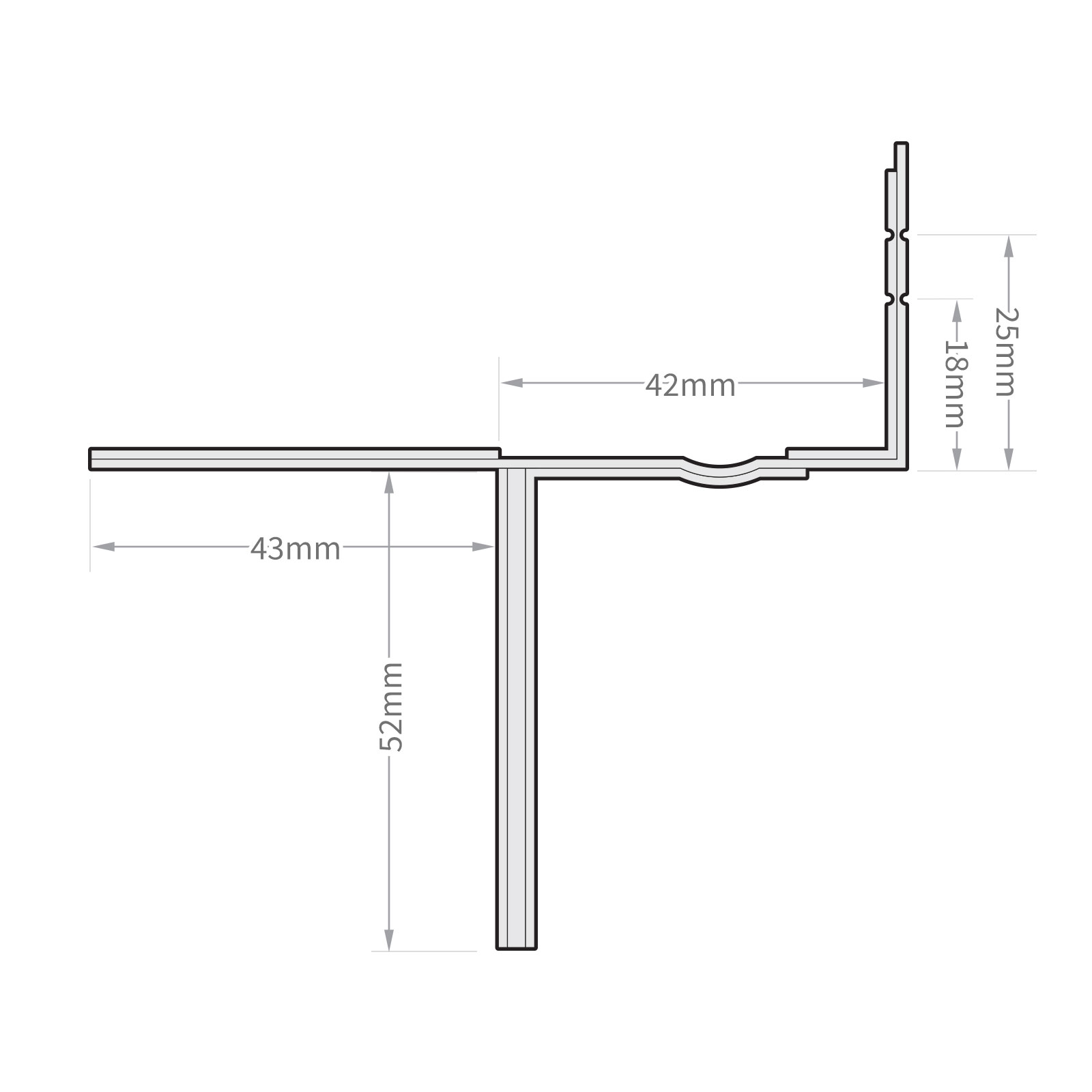 Size of Tapco Slate Continuous Dry Verge Jointing Clip