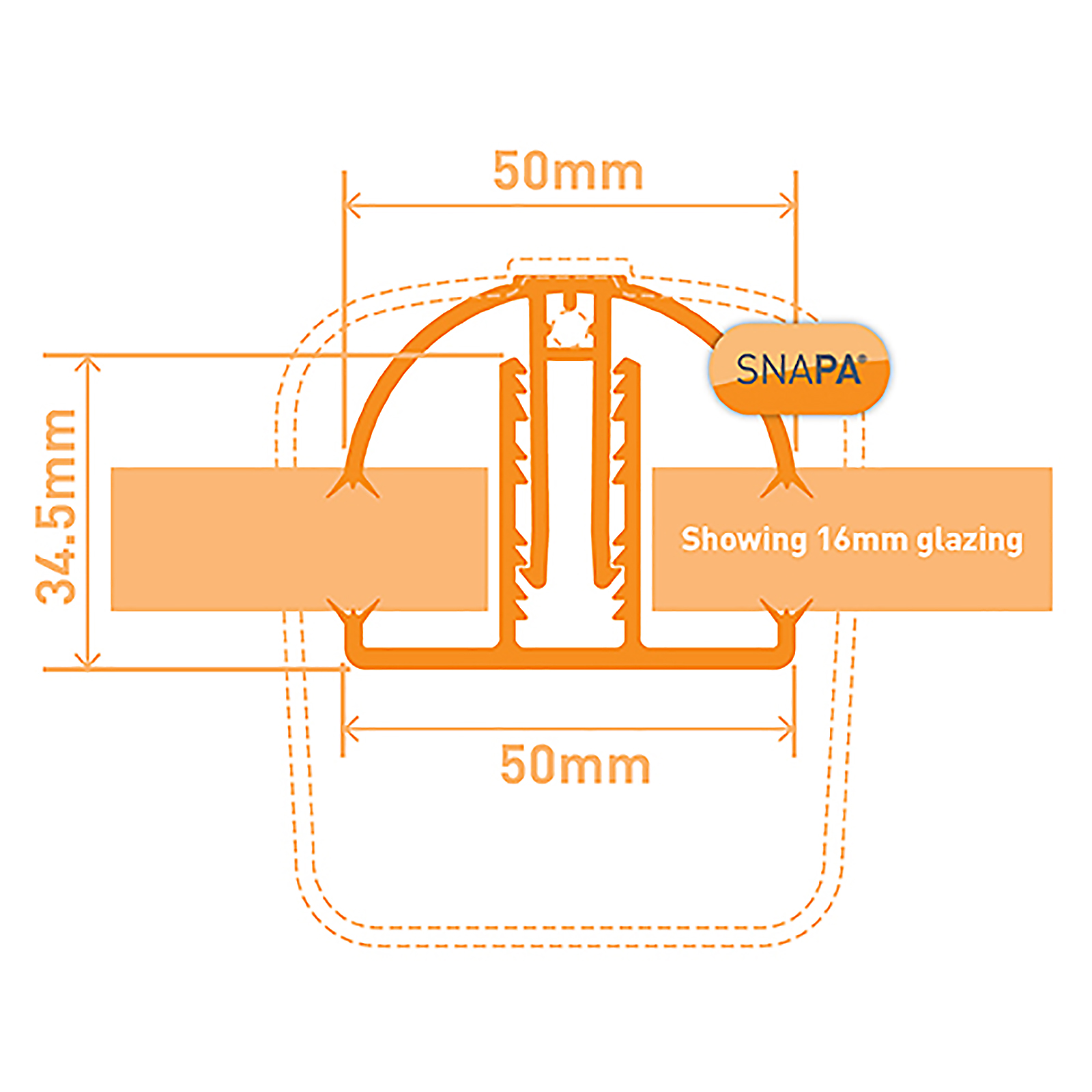 Dimensions of SNAPA Snap-Fix Main Bar (White)