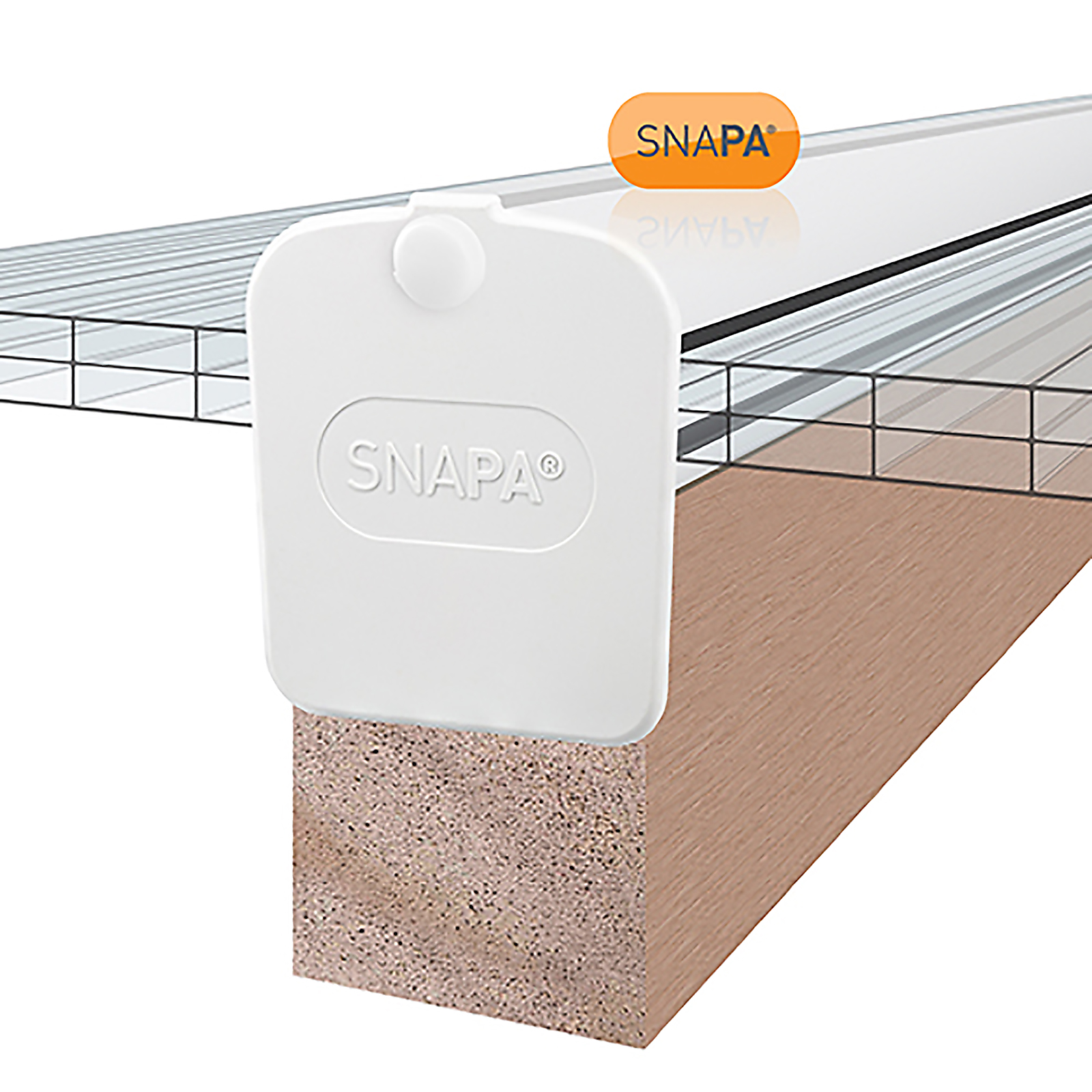 Fitted illustration of SNAPA Snap-Fix Main Bar (White)