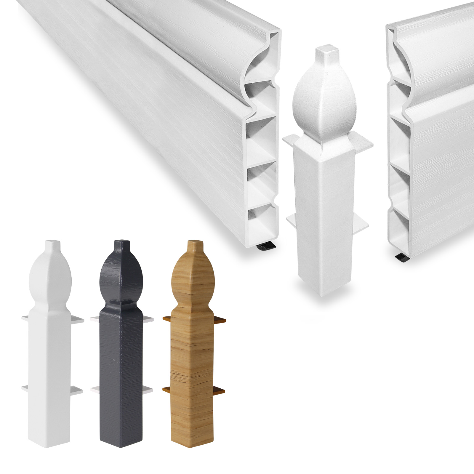 External Corner Trim for 100mm Torus Ogee Plastic Skirting Board from Roomline