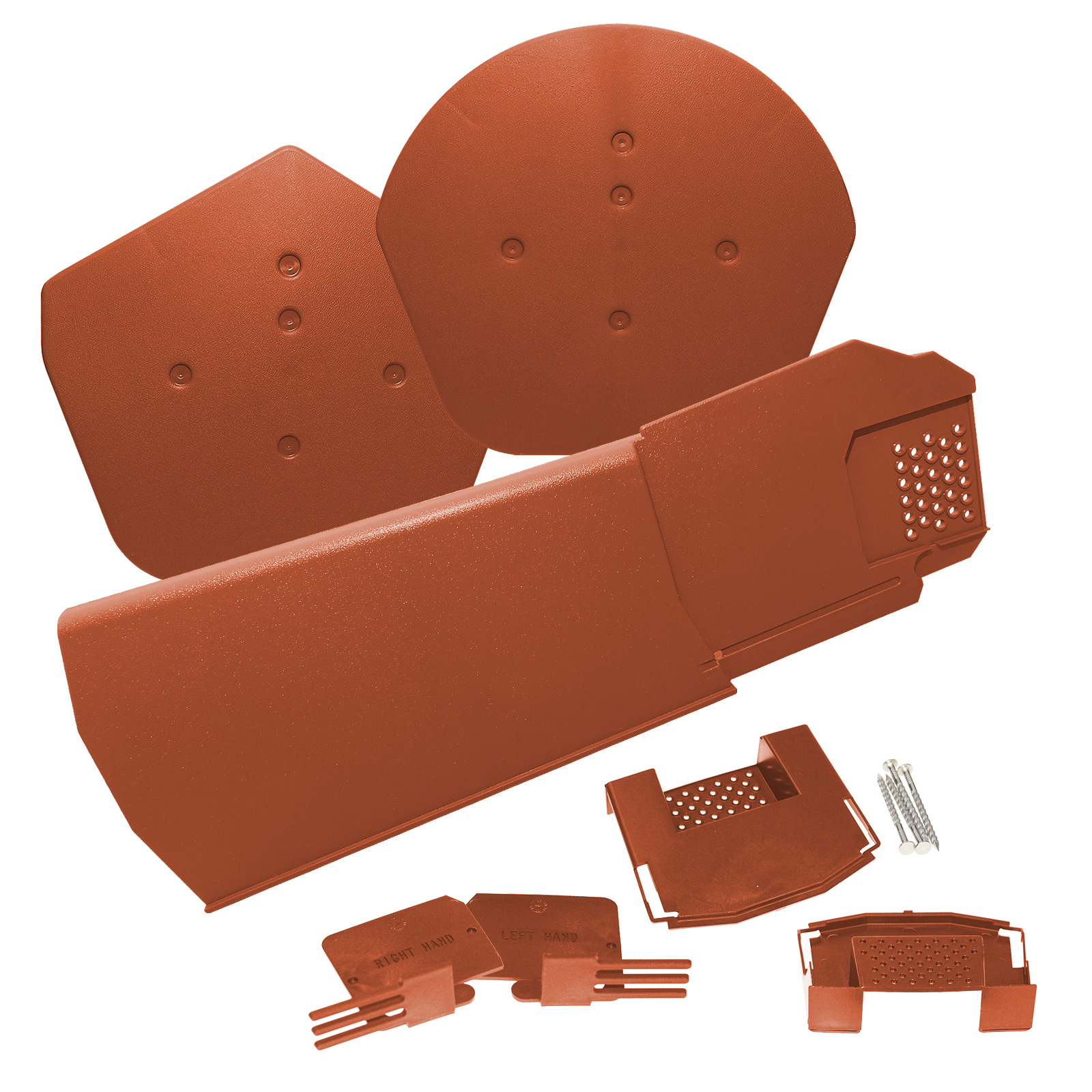 Terracotta Klober Uni-Dry Dry Verge Roof Kit