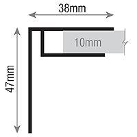 Profile of 10mm Aluminium F-Section Edge Trim