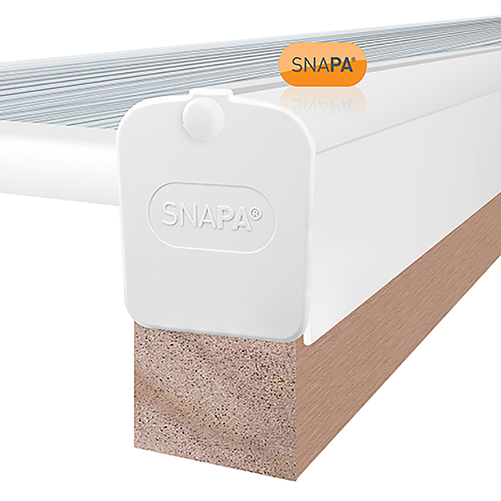 Illustration of fitted SNAPA Snap-Fix Gable Bar (White)