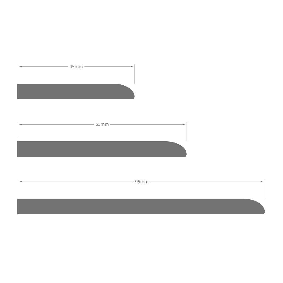 Profile Sizes of Pencil-Round Architrave uPVC Plastic Window Finishing Trim