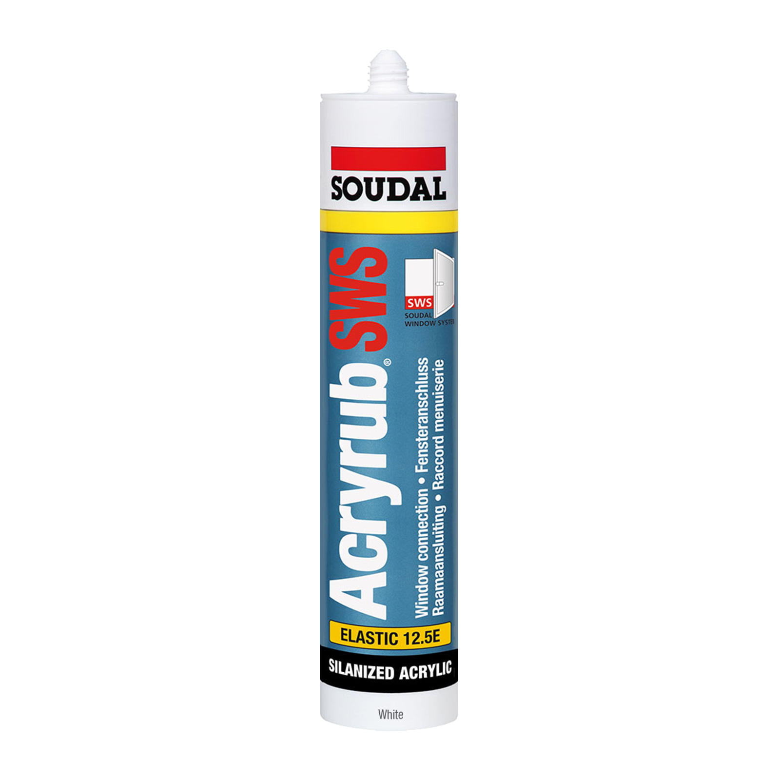 Soudal Acryrub SWS Sealant Premium Paintable Elastic Acrylic Decorators Filler