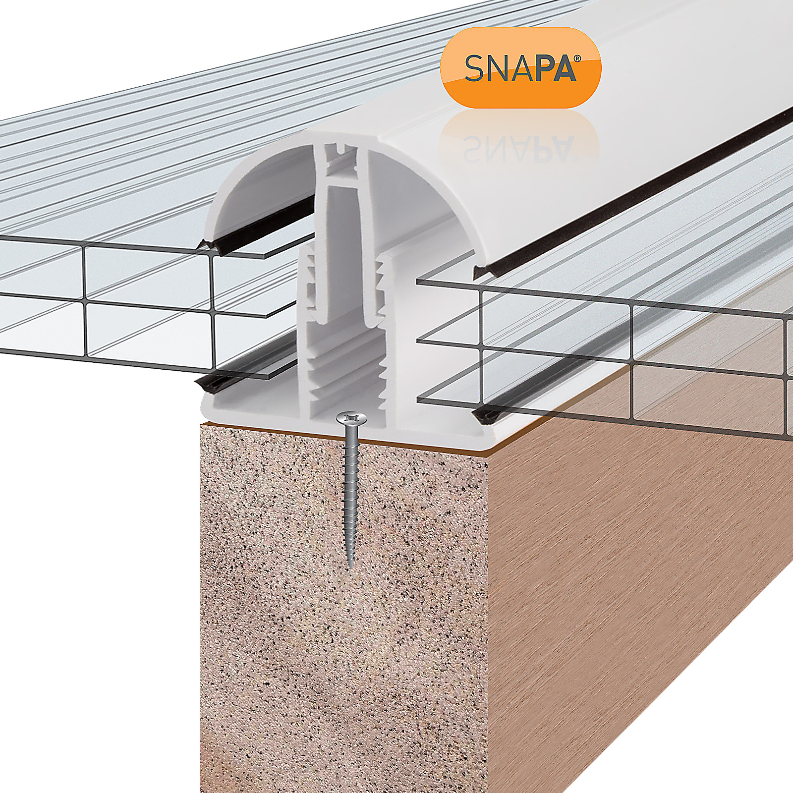 Fitted illustration of SNAPA Snap-Fix Main Bar (White)