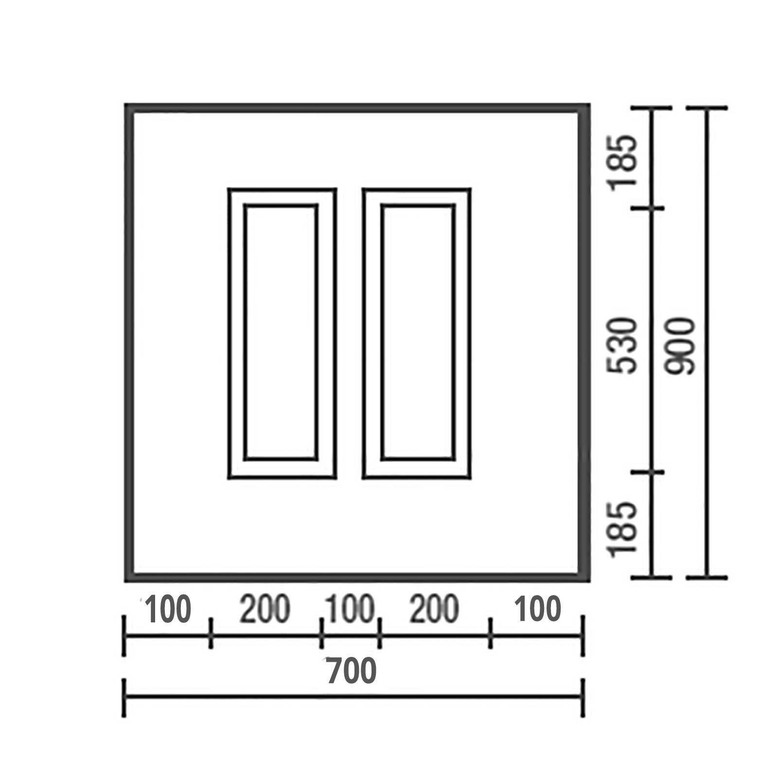 Moulding sizes of Manor Raised Moulded Half uPVC Door Infill Panel (700mm x 900mm)