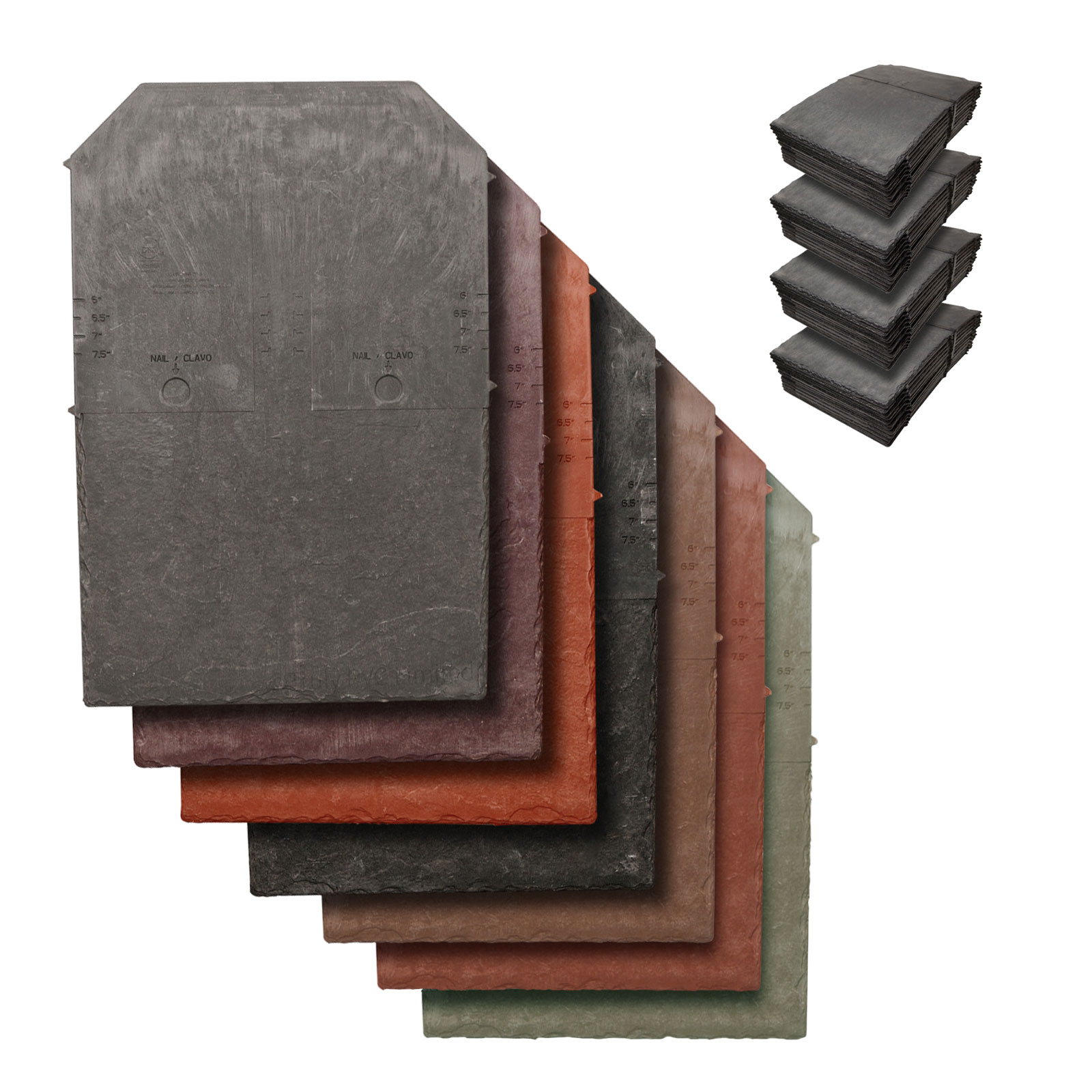 100 x Tapco Slate Synthetic Roof Tiles Plastic Composite Roofing