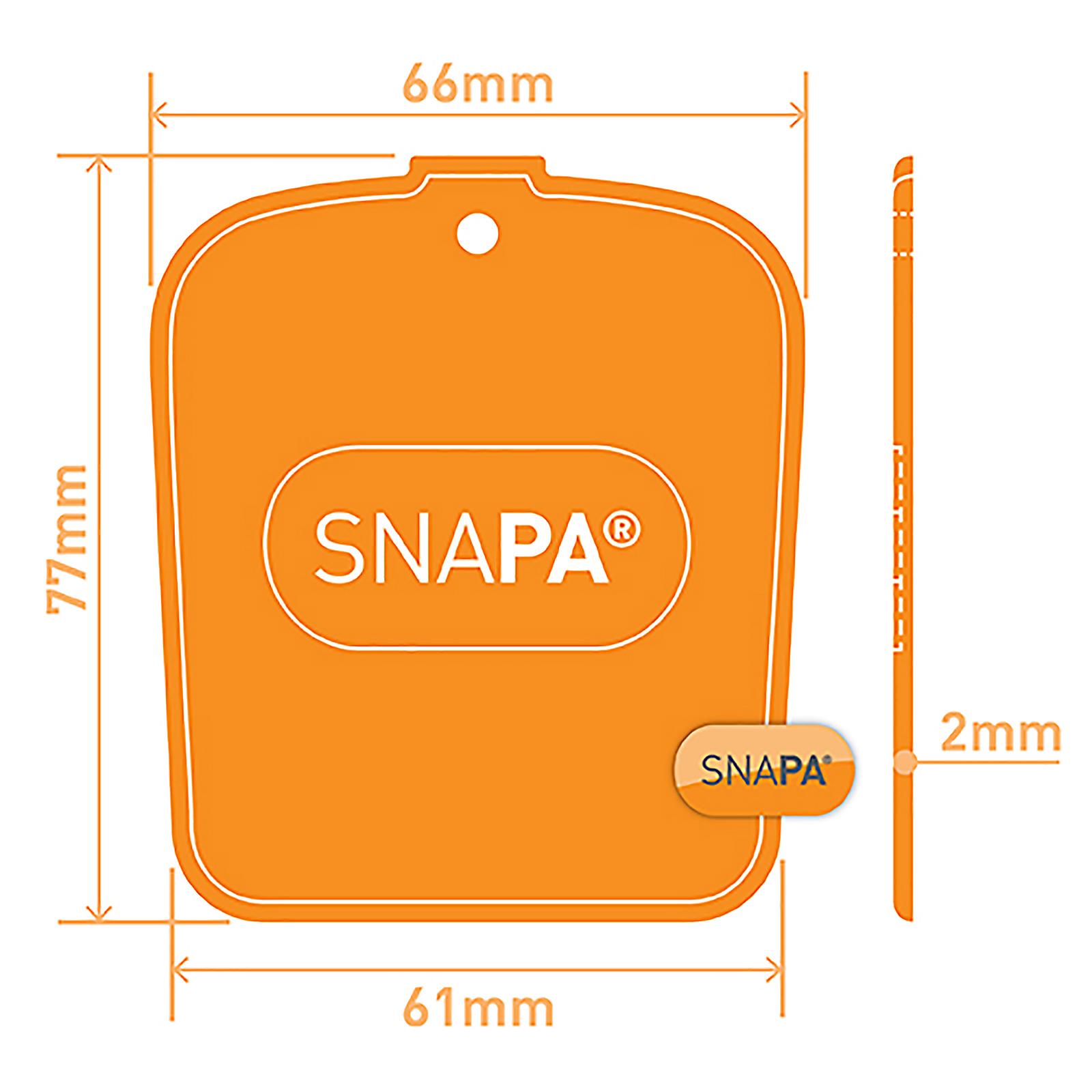 Dimensions of SNAPA Snap-Fix Bar End Caps