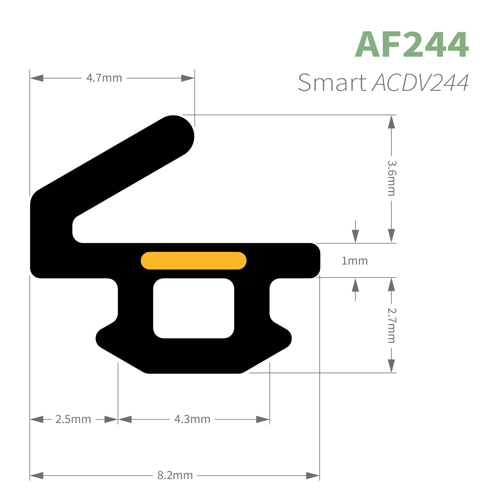 ExtrudaSeal Bifold Door Flipper Gasket (AF244) Rubber Seal