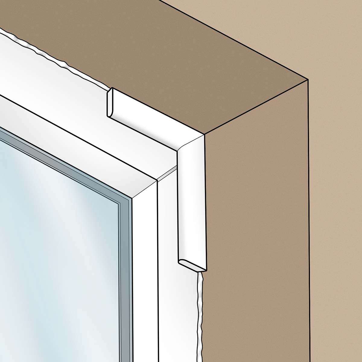 Fitting Cloaking Fillet uPVC Plastic Window Door Architrave Trim